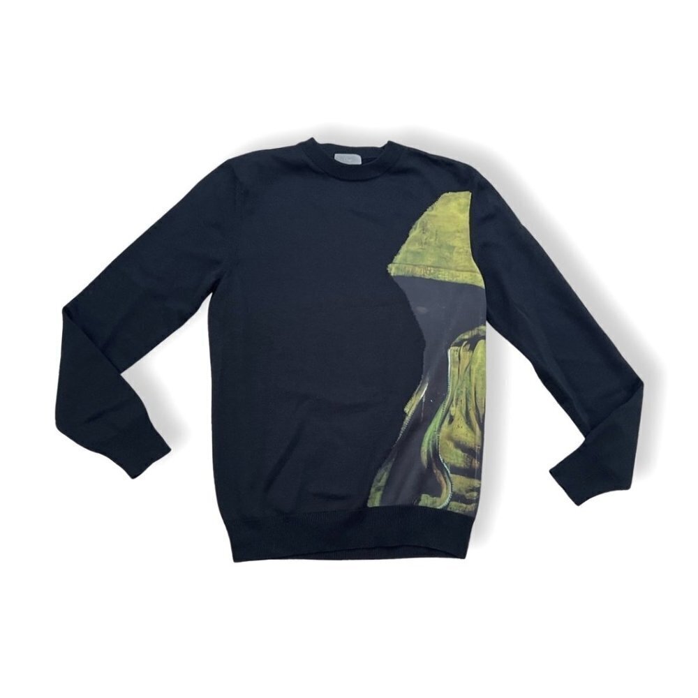 Dior silk knitted rare printed crew neck mens sweater size S